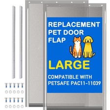 2 Pack Large Dog Door Replacement Flaps PAC11-11039 with 2 Metal Bracket, Com...