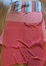 Vtg  Handmade Crochet Granny Afghan Blanket T...
