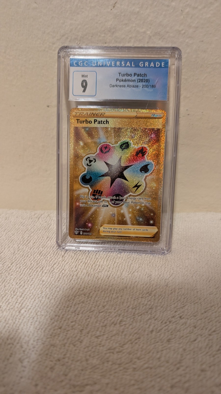 2020 Pokemon - Turbo Patch Trainer Rare - Darkness Ablaze 200/189 - CGC 9 Mint!