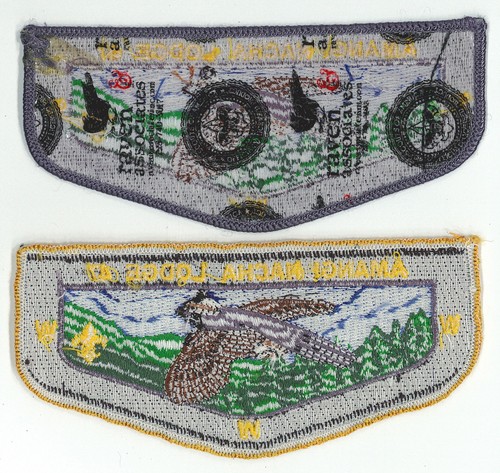 USA BOY SCOUTS OF AMERICA - OA AMANGI NACHA LODGE 47 SCOUT FLAP PATCH SET OF 2 - Picture 2 of 2