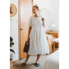 Everlane 4 The Tiered Cotton Dress in White