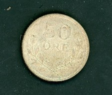 SWEDEN 1930 G 50 ORE SILVER COIN (0.0965oz) KM# 788 - AS SHOWN