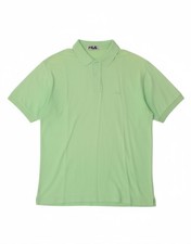 FILA Mens Polo Shirt IT 52 Large Green Cotton DQ13