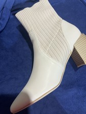 Womens Ankle Boots Chelsea Block Heel Stretch Ladies Pull On Suede Zip Boot Size