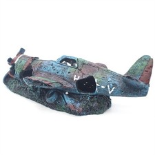 Fish Tank Ornaments Resin Aquarium Fighter Airplane Wreck Decor Artificial
