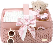 Luxurious Baby Diaper Caddy,Nursery Storage Basket for Newborn-Boy and Girl..