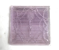 VTG 1900's Luxfer Torch Pattern Prism Art Glass 4 Tile Frank Loyld Wright Purple