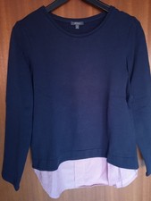 Damen Pullover mit Bluseneinsatz Gr.M Dunkel Blau Montego