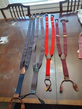 Lot Of 4 Men  s CAS Germany Button Adjustable Suspenders/ Braces Lot  4