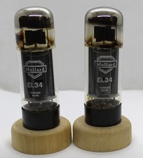 EL34 6CA7 MULLARD HOLLAND SINGLE RING GETTER 2 PIECES USED TUBE VALVE