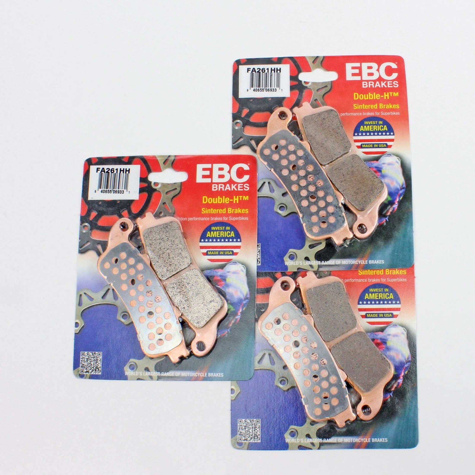 EBC Sintered Brake Pad Set - 3 Pair for Front & Rear FA261HHx3