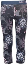Nike Pro Dri-FIT Capri Crop Leggings Youth Girls L Floral Training Athletic