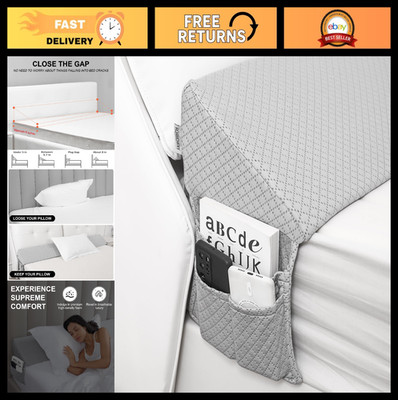 Wedge Pillow for King Bed Gap Filler, Headboard Cushion 76''x10''x6'', Gray