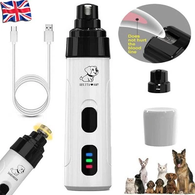 Pet Dog Cat Nail Claw Grooming Grinder Trimmer Electric Nail File Tool Cutter UK