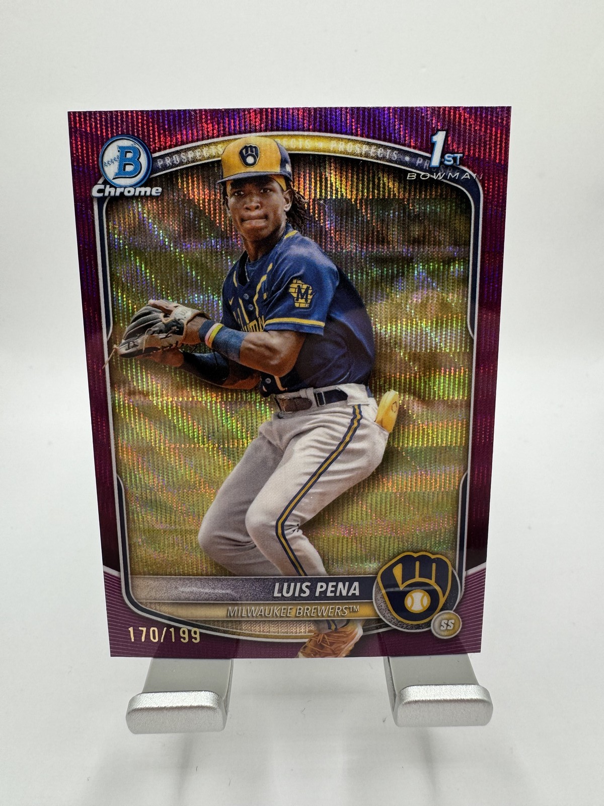 2025 Bowman Chrome Luis Pena 1st Fuchsia Wave Refractor /199 #BCP-38