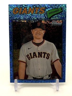 2026 Topps Heritage Chrome Blue Sparkle #82 Logan Webb, San Francisco Giants
