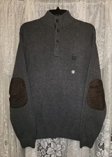 Men's Chaps Ralph Lauren Long Sleeve Gray Casual Dress Pullover Sweater Shirt M