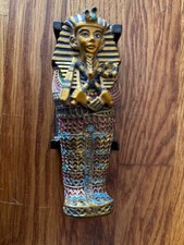 EGYPTIAN Sarcophagus 4 “ Tutankhamen W/ Mummy Inside Made In Egypt