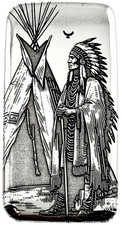 10 ozt 999 Fine Silver Art Bar - THE INDIAN - ADAMO TECHNE- Limited Edition 65.42 per troy oz