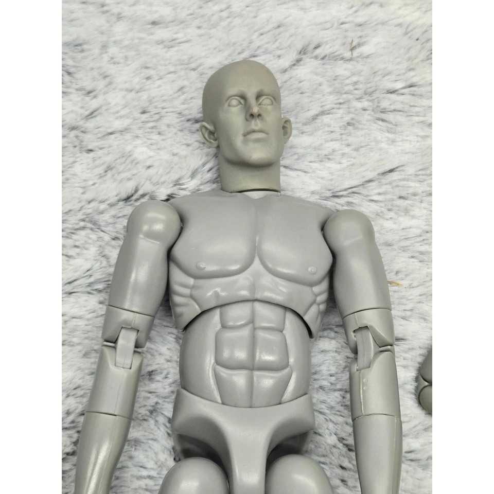 Body Kun & Body Chan Style 12" Artist Mannequins Male Female Set Gray 1:6 - Image 4 of 4