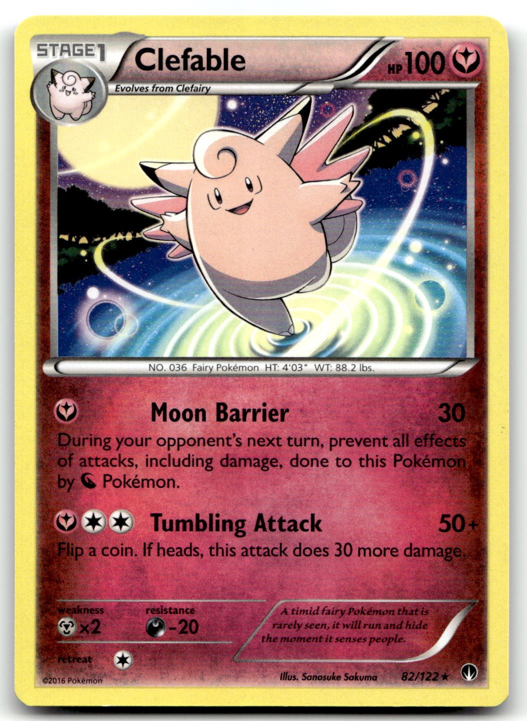 Clefable 82/122 XY - BREAKpoint Rare Normal Pokemon TCG LP