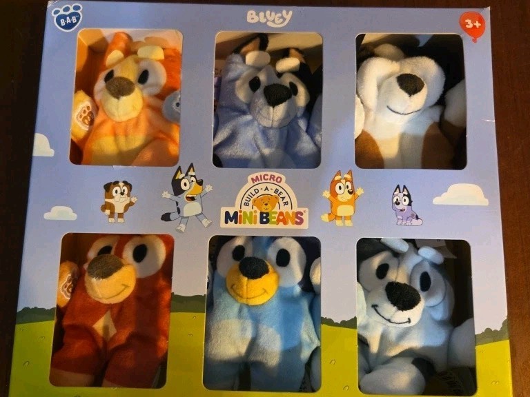 Bluey Mini Beans Plush Micro 6 Pc Build-A-Bear  New