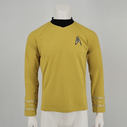 Cosplay TOS Kirk Gold Top Shirts Uniform The Original Series Starfleet Costumes