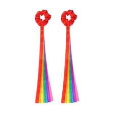 Rainbow Dance Ribbons, Wrist Streamers 20"  2 Pcs  Rainbow