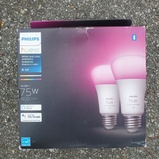 Philips Hue 563361 White and Color Ambiance A19 Bluetooth 75W 2-Pack