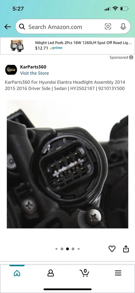 Conjunto de faros - Certificado NSF TYC 20-9642-00-1 para Hyundai Elantra 14-16 Foto 3 de 4