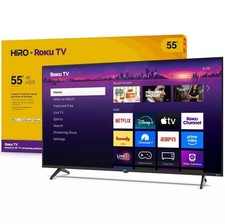 Hiro 55" 4K HDR Smart TV Flat Screen LED Roku TV  Dolby Audio Streaming H55C4C4