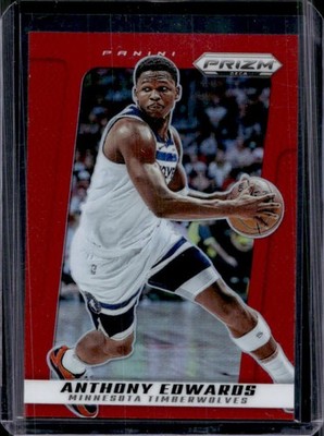 2024-25 Panini Prizm Deca Anthony Edwards Red Prizm #/199 Timberwolves