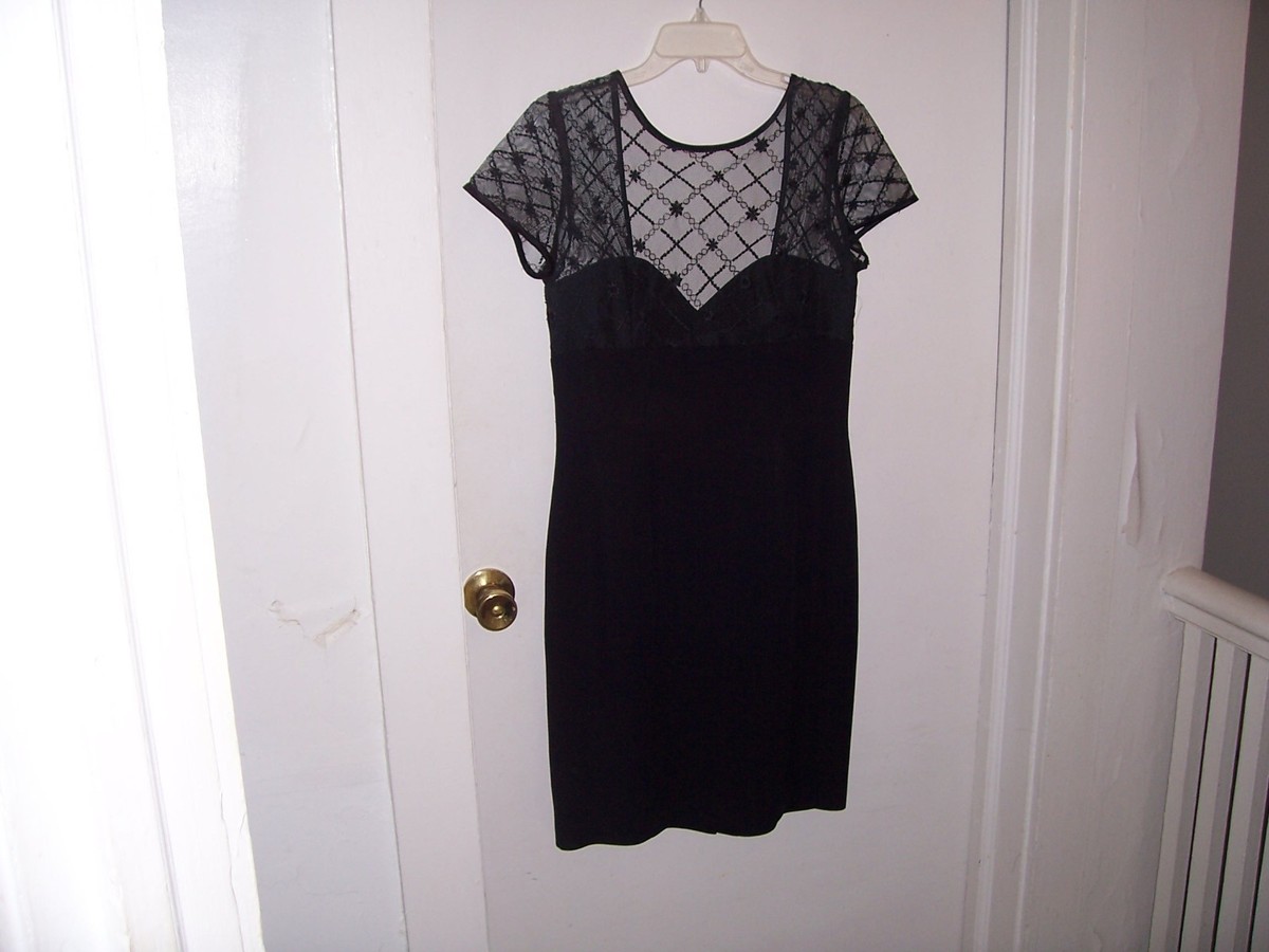 DONNA RICCO NEW YORK--BLACK EVENING DRESS--SIZE 8-