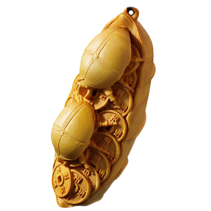 JX028 - 7.8 X 3.3 CM Carved Boxwood Netsuke Figurine Carving