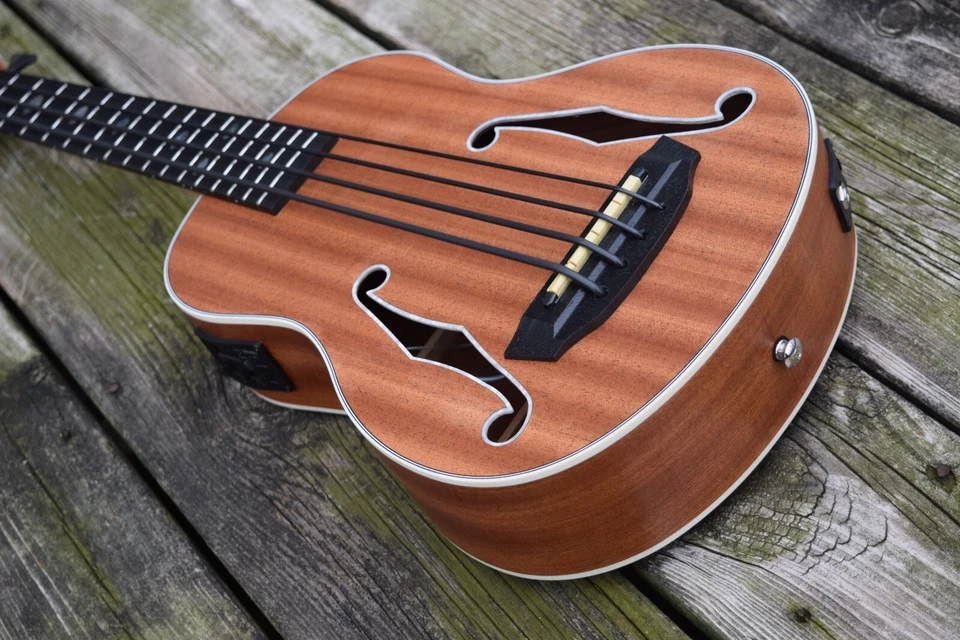 U-bass Ukulele 4 Thundergut Black Strings Sapele Wood Bass - Image 3 of 4