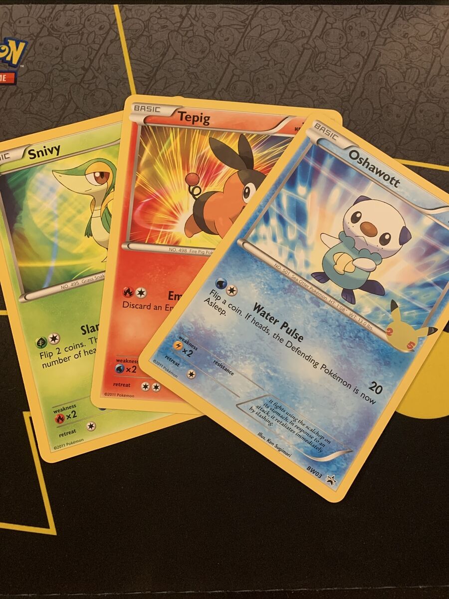 Pokemon First Partner JUMBO Unova Starters: Snivy, Tepig, Oshawott - Near  Mint