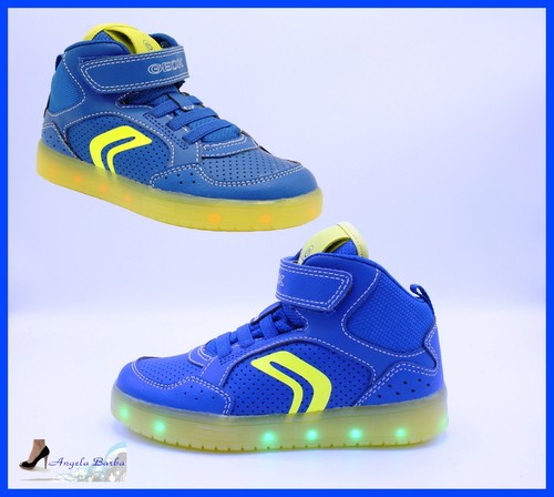Scarpe con Luci Led da Bambino Geox Kommodor Strappo Sneakers Alte Bimbo  Junior | eBay