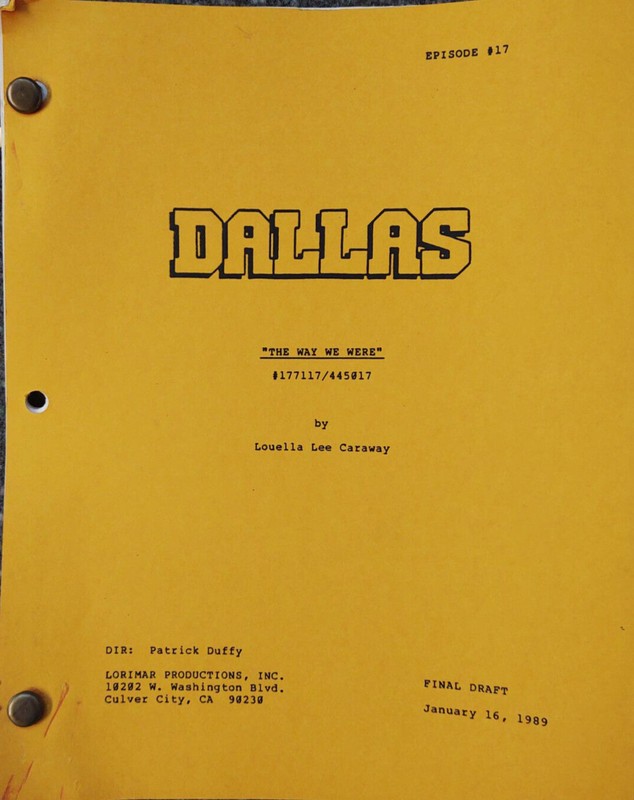 Dallas Original Script The Way We Were Final Draft With A Larry Buck