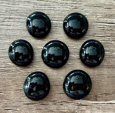7pc Shiny Black Glass Shoe Charms for Crocs or Shoe Laces