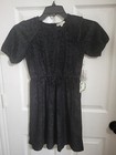 C&V Chelsea & Violet Girls Puff Sleeve Velvet Lurex Mini Dress, Black Size L  — photo 2