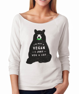 I'm Not A Vegan, I Just Veg A Lot French Terry 3/4 Sleeve funny xmas gift White