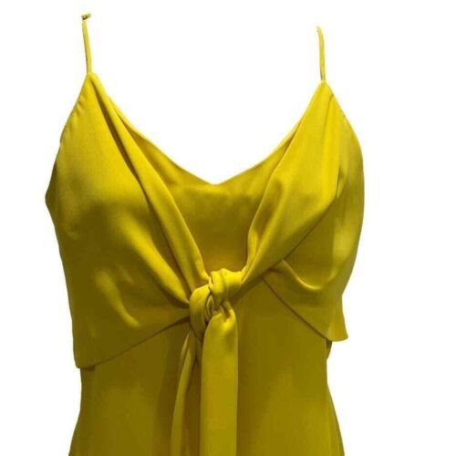 Neu Naked Zebra Damen Medium Kleid vorne zum Binden einfarbig hellgelb Satin Mini NEU - Bild 2 von 7