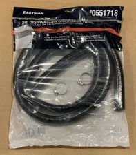 Eastman 6ft Dishwasher Discharge Drain Hose Reinforced Rubber 7/8" ID w/2 Clamps
