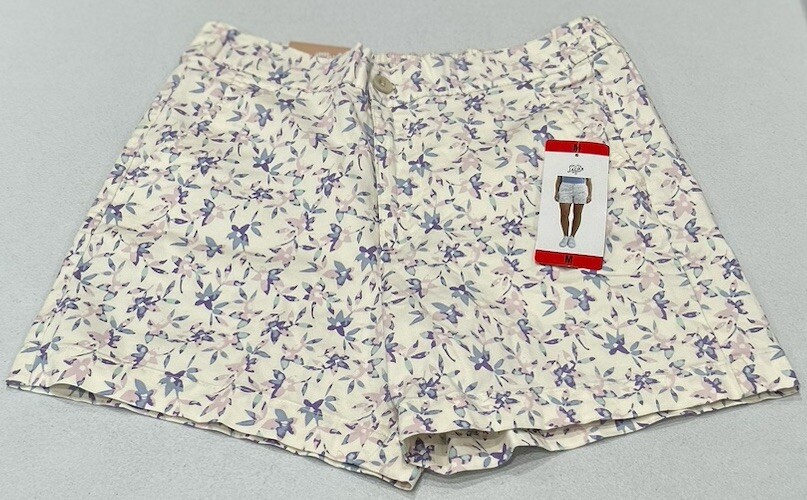 Jachs Girlfriend Women's Stretch Satin Chino Shorts, White, Size M