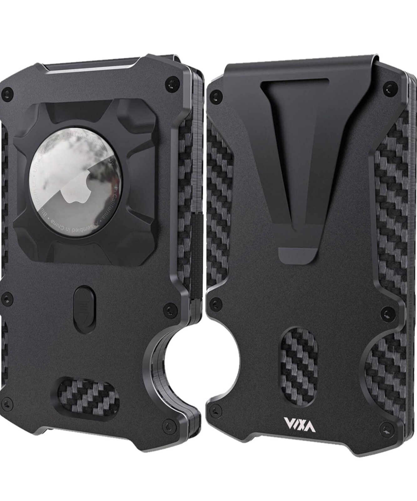 Slim Carbon Fiber Mens Wallet with AirTag Holder for Front Pocket-image