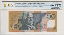 Australia Last Prefix JC06 Macfarlane Henry $50 Banknote PCGS 66 PPQ #5051