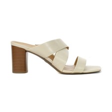 Sandalias de tacón Vionic Merlot de cuero crema para mujer I8686L1100