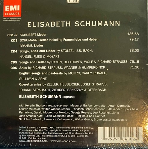 ELISABETH SCHUMANN - Silver Thread Of Song 6 x CD BRAND NEW! EMI - Picture 2 of 2