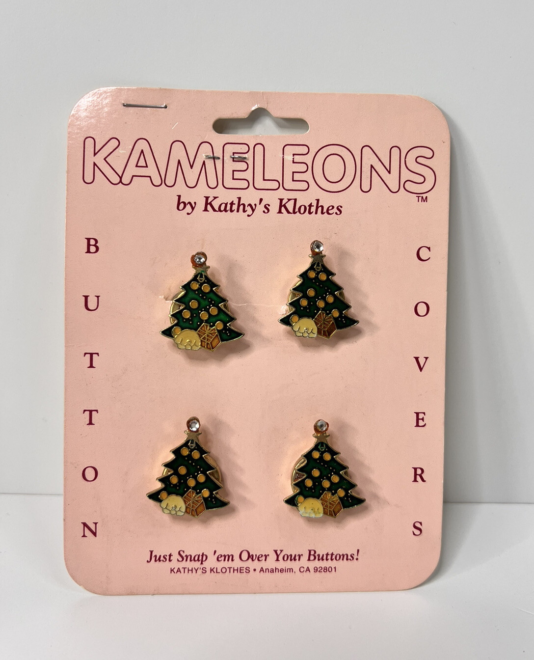 Vintage Snap On Button Covers Christmas Tree Kameleons