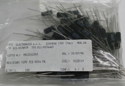ATE Resistor 0,034 Ohm 3 Watt Pack 100 Pièces 1080019 | eBay